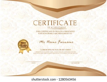 
Modern of Certificate template with pattern textures background in vector for achievment graduation completion - Vector - Vector - Vector 