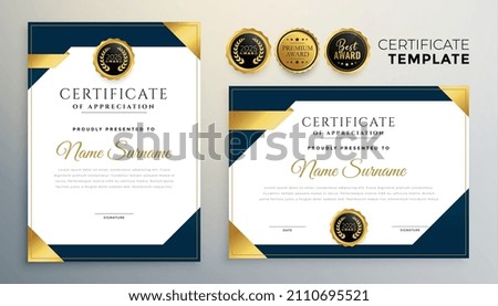 modern certificate template set with geometric shapes