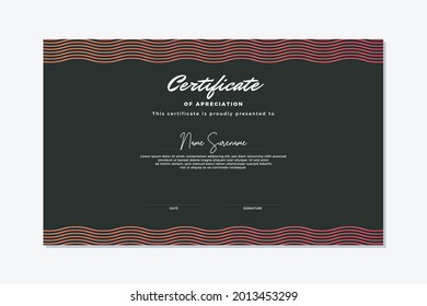 Modelo de certificado moderno, Uso para impresión, certificado, diploma, graduación.