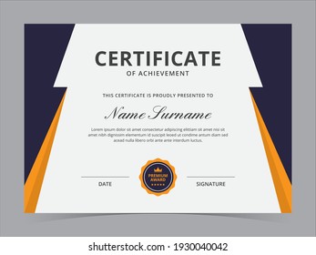 Modern Certificate Template Vector Design