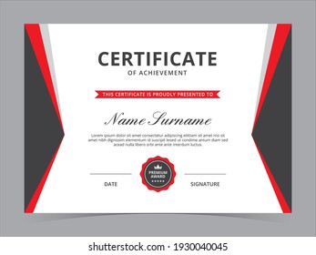 Modern Certificate Template Vector Design