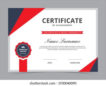 Modern Certificate Template Vector Design