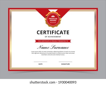 Modern Certificate Template Vector Design Stock Vector (Royalty Free ...