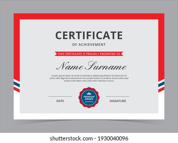 Modern Certificate Template Vector Design