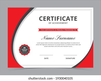 Modern Certificate Template Vector Design