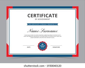 Modern Certificate Template Vector Design