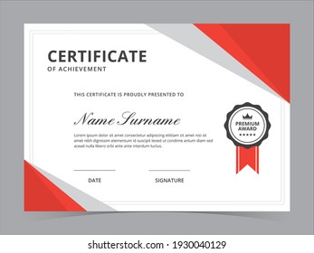 Modern Certificate Template Vector Design