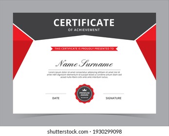 Modern Certificate Template Vector Design