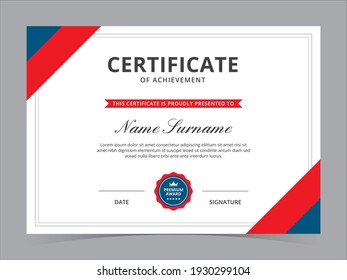 Modern Certificate Template Vector Design