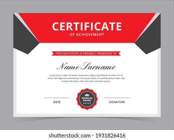 Modern Certificate Template Vector Design