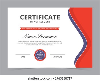 Modern Certificate Template Vector Design