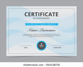 Modern Certificate Template Vector Design