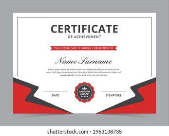 Modern Certificate Template Vector Design