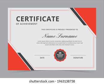 Modern Certificate Template Vector Design