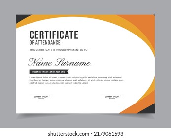 Modern Certificate Template Vector Design Layout for Print, Elegant Blank Certificate for  Diploma, Graduation, Achievement, Award, Attendance, Abstract Vector Illustration