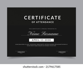 Modern Certificate Template Vector Design Layout for Print, Elegant Blank Certificate for  Diploma, Graduation, Achievement, Award, Attendance, Abstract Vector Illustration