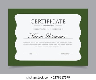 Modern Certificate Template Vector Design Layout for Print, Elegant Blank Certificate for  Diploma, Graduation, Achievement, Award, Attendance, Abstract Vector Illustration