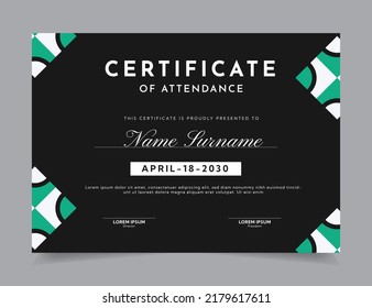 Modern Certificate Template Vector Design Layout for Print, Elegant Blank Certificate for Diploma, Graduation, Achievement, Award, Attendance, Abstract Vector Illustration