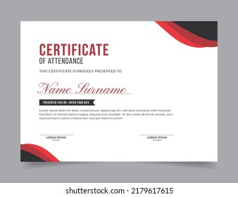 Modern Certificate Template Vector Design Layout for Print, Elegant Blank Certificate for  Diploma, Graduation, Achievement, Award, Attendance, Abstract Vector Illustration