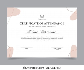 Modern Certificate Template Vector Design Layout for Print, Elegant Blank Certificate for  Diploma, Graduation, Achievement, Award, Attendance, Abstract Vector Illustration