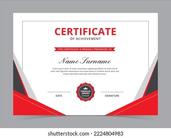 Modern Certificate Template Vector Design