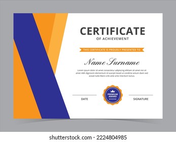 Modern Certificate Template Vector Design