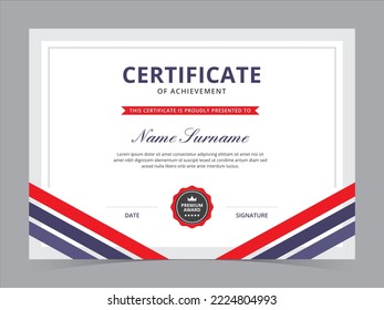 Modern Certificate Template Vector Design