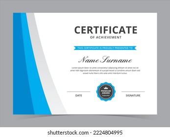 Modern Certificate Template Vector Design