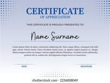 Modern Certificate Template Vector Design