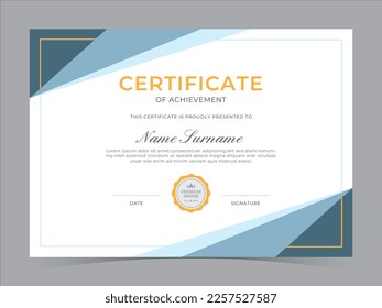 Modern Certificate Template Vector Design