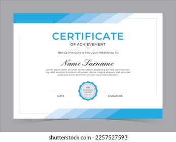 Modern Certificate Template Vector Design