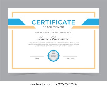 Modern Certificate Template Vector Design