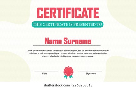 Modern Certificate Template Vector Design, certificate template with a luxury and modern pattern, diploma, Vector illustration