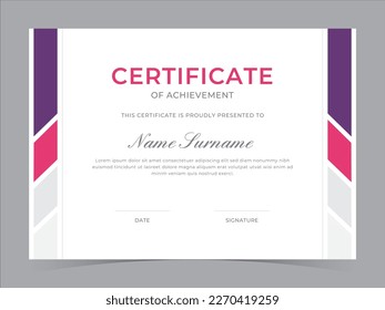 Modern Certificate Template Vector Design