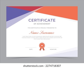 Modern Certificate Template Vector Design