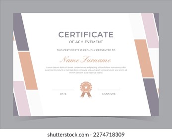 Modern Certificate Template Vector Design