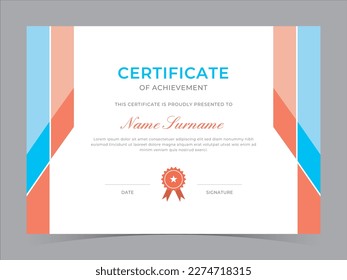 Modern Certificate Template Vector Design