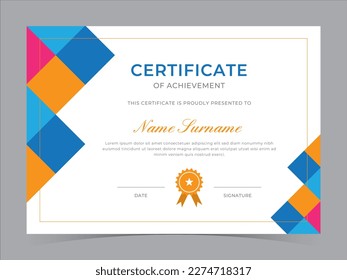 Modern Certificate Template Vector Design