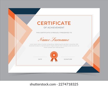 Modern Certificate Template Vector Design