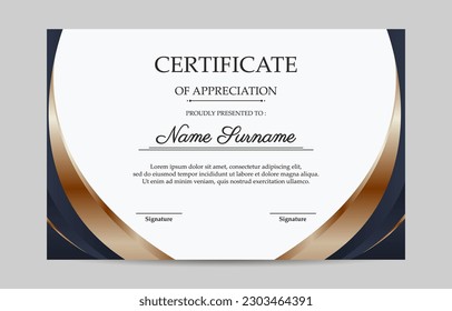 Diseño de vectores de plantillas de certificados modernos