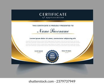 Modern Certificate Template Vector Design