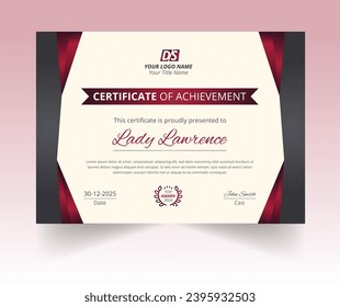 Modern Certificate Template Vector Design