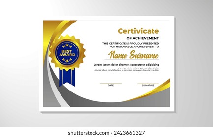 Diseño de vectores de plantillas de certificados modernos