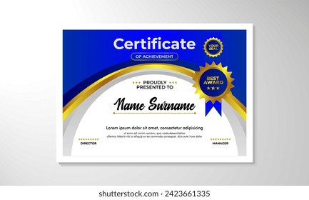 Modern Certificate Template Vector Design
