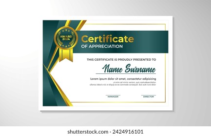 Modern Certificate Template Vector Design