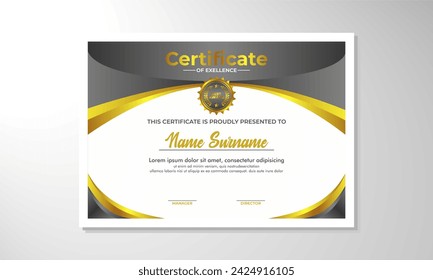 Modern Certificate Template Vector Design