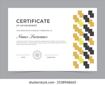 Modern Certificate Template Vector Design. Achivement certificate or diploma design
