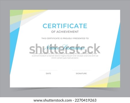Modern Certificate Template Vector Design