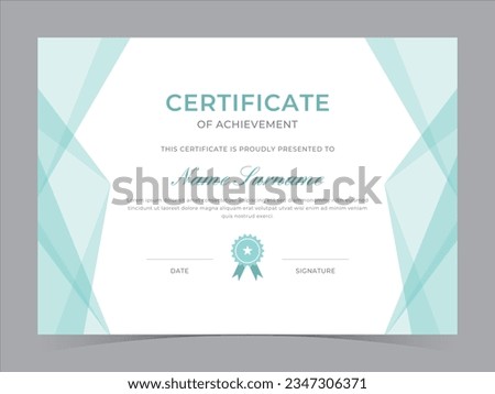 Modern Certificate Template Vector Design