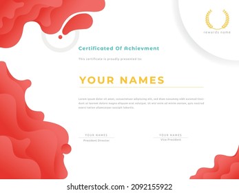 Modern certificate with Trendy Abstract Dynamic fluid design template